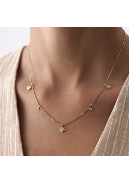 Üçlü Bubble Kutup Yıldızı Kolye