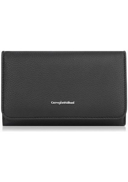 Orta Boy Mıknatıslı Kadın Cüzdan/portföy – 65296 - Siyah/mürdüm