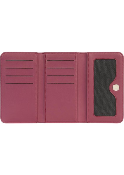 Orta Boy Mıknatıslı Kadın Cüzdan/portföy – 65296 - Siyah/mürdüm modelleri