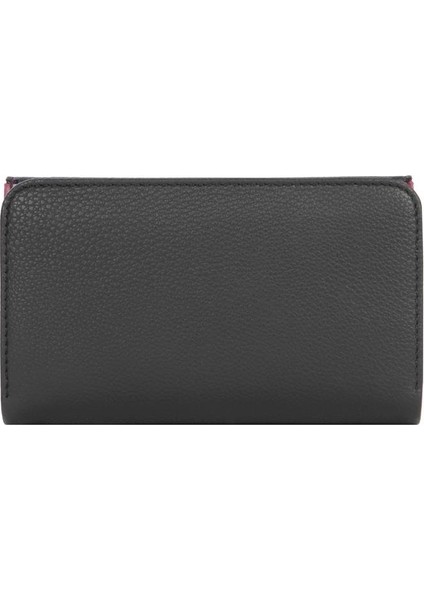 Orta Boy Mıknatıslı Kadın Cüzdan/portföy – 65296 - Siyah/mürdüm fırsatları