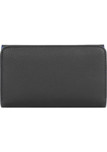 Orta Boy Mıknatıslı Kadın Cüzdan/portföy – 65296 - Siyah/saks fırsatları