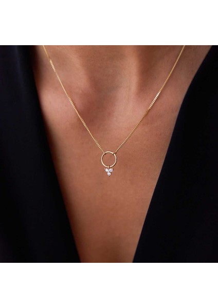 Üç Taşlı Choker Kolye