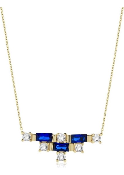 Lacivert Baget ve Beyaz Taşlı Kolye fiyatları