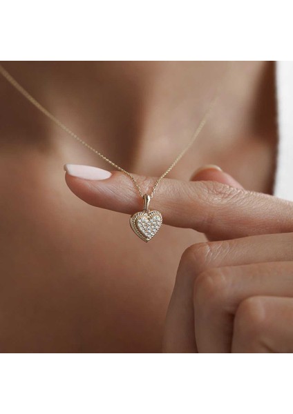 Taşlı Heart Kolye