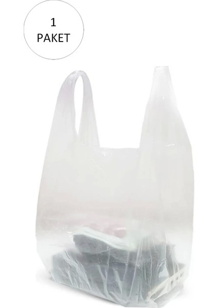 Şeffaf Atlet Poşet Küçük Boy 24X43 Cm 1 Paket Takriben 300 Adet