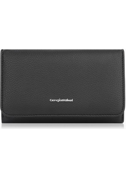 Orta Boy Mıknatıslı Kadın Cüzdan/portföy – 65296 - Siyah/lila