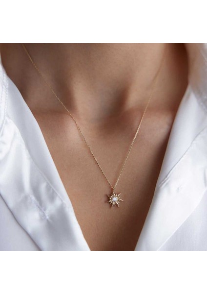 Happy Taşlı Güneş Kolye