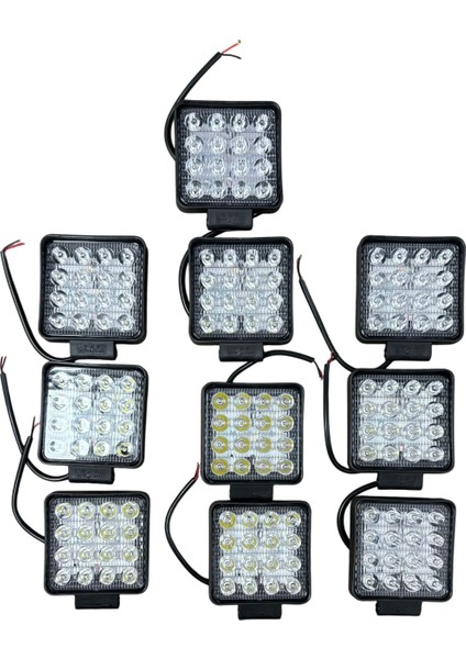 16 LED Çalışma Lambası Beyaz Off Road Kalın Kasa 35 mm 10 Adet Fiyatıdır fiyatları