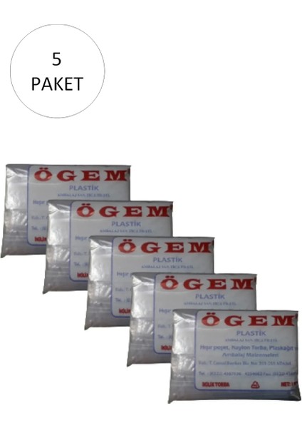 Bakkaliye Naylon Torba Ikilik 22X36 Cm 1 kg 5 Paket (Takriben 975 Adet)
