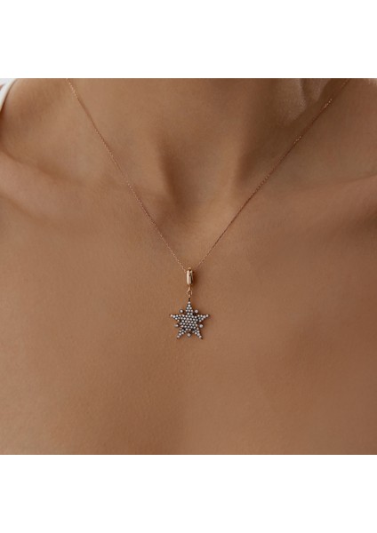 Black Big Star Kolye
