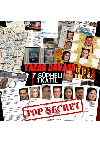 Yazar Davası ,dedektif Oyunu, Cinayet Çözme, Suçluyu Bulma Oyunu, Dava oyunu, Kutu Oyunu