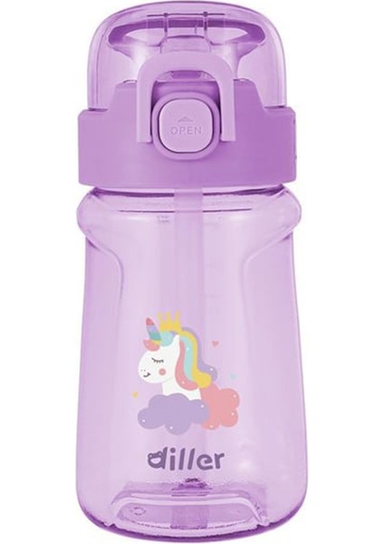 Tritan Pipetli Çocuk Matara Mor 550 ml