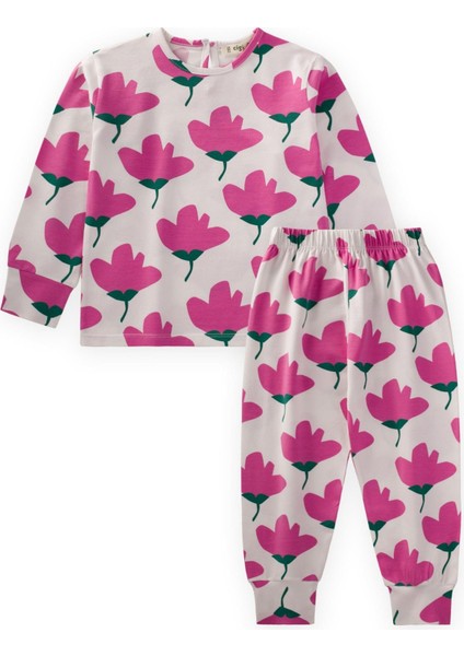 Desenli Pijama Takım 2-10 Yaş Lale Desen