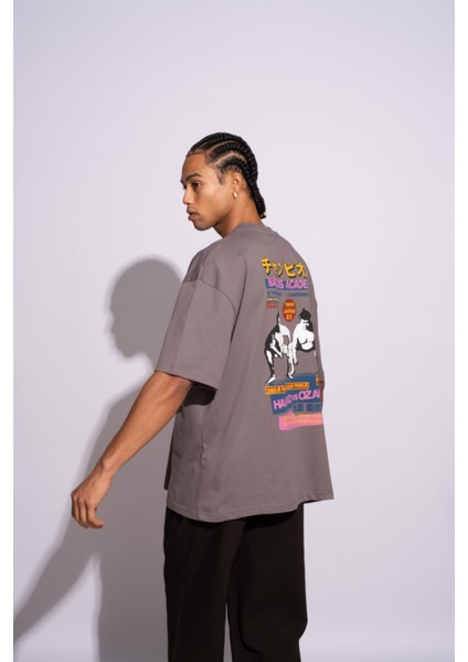 Erkek Oversize T-Shirt Academie Gri modelleri