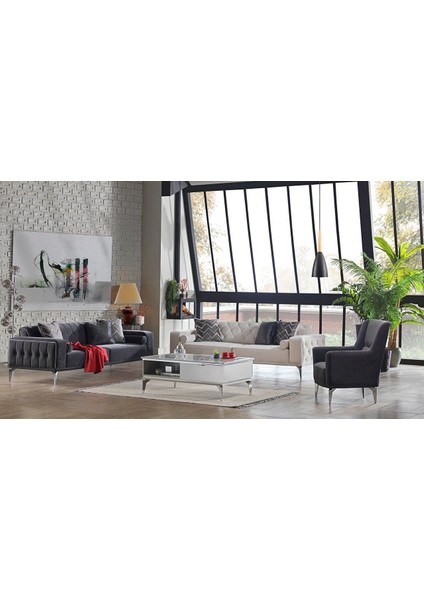 Loretto Koltuk Takımı 3+3+B+B Antrasit