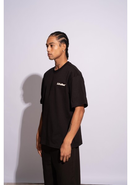 Erkek Oversize T-Shirt Life Fast Siyah fiyatları