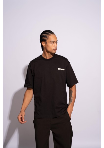 Erkek Oversize T-Shirt Life Fast Siyah fırsatları