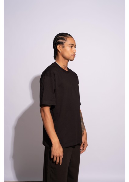 Erkek Oversize T-Shirt Life Fast Siyah indirimleri