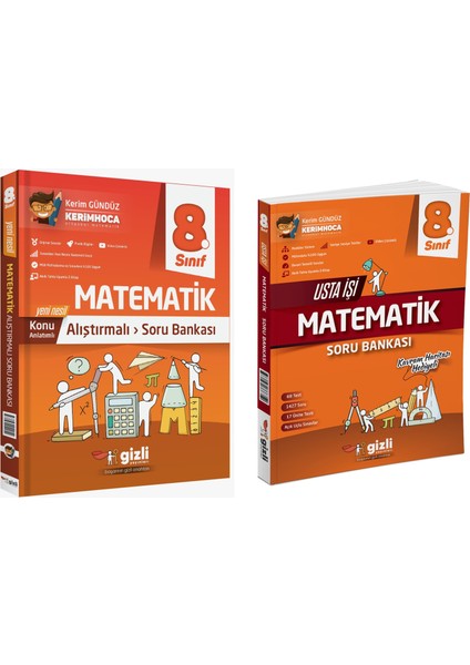 Gizli 2025 8. Sınıf Lgs Matematik Alıştırmalı + Usta Işi Soru Bankası Seti 2 Kitap Güncel Müfredat