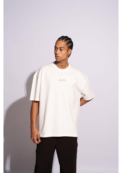 Erkek Oversize T-Shirt Ninja Beyaz indirimleri