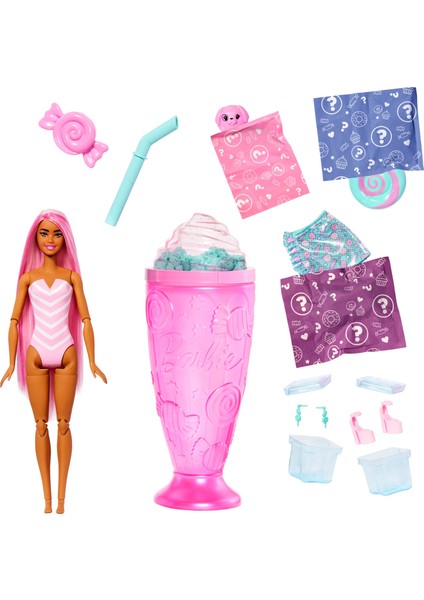 ® Barbie Pop Reveal™ Bebek Barbie Pop Reveal Atıştırmalık Serisi Bebek ve Aksesuar Seti, Lolipop Düşkünü Şeker Kız ve Evcil Hayvanı JFY62 fırsatları