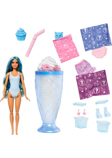 ® Barbie Pop Reveal™ Bebek Barbie Pop Reveal Atıştırmalık Serisi Bebek ve Aksesuar Seti, Kapkek Düşkünü Havalı Kız ve Evcil Hayvanı JFY61 fırsatları