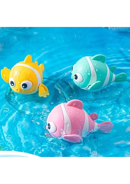 Hafif Kurmalı Eğlenceli Renkli Yüzen Balık , Bebek Çocuk Banyo Su Oyuncağı (1 Adet)