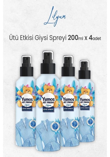 Jet Fresh Giysi Spreyi Lilyum 200 ml x 4 Adet