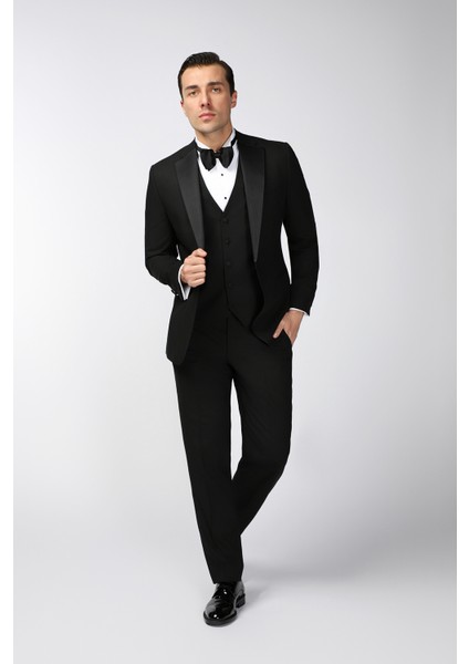 Regular Fit Mono Yaka Yelekli Smokin & Damatlık