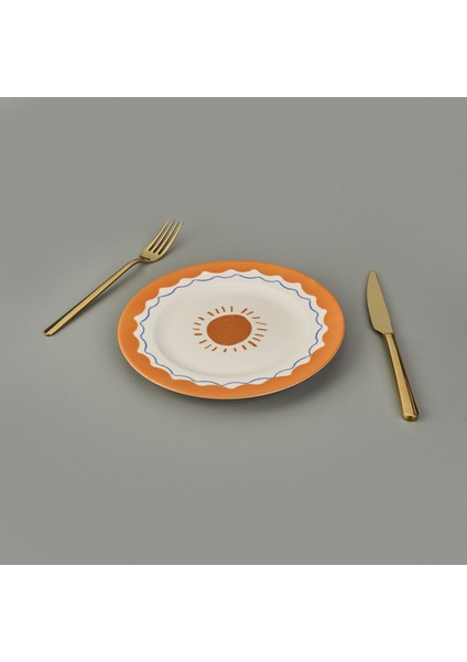 Kitchen Sun Tatlı ve Kahvaltı Tabağı - Krem / Sarı - 21 cm