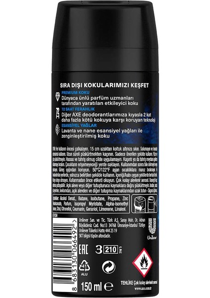 Premium Collection Erkek Sprey Deodorant Blue Lavender 72 Saat Ferahlık 150 ml X2