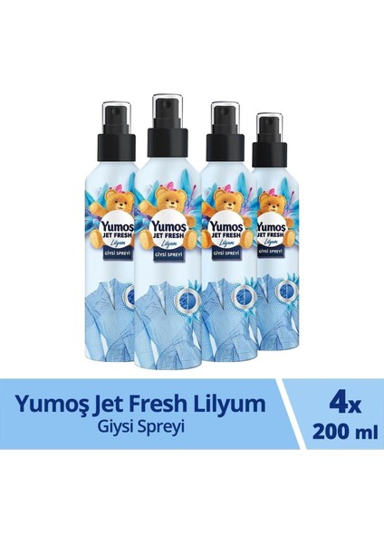 Jet Fresh Ütü Etkisi Giysi Spreyi Lilyum 200 ml x 4