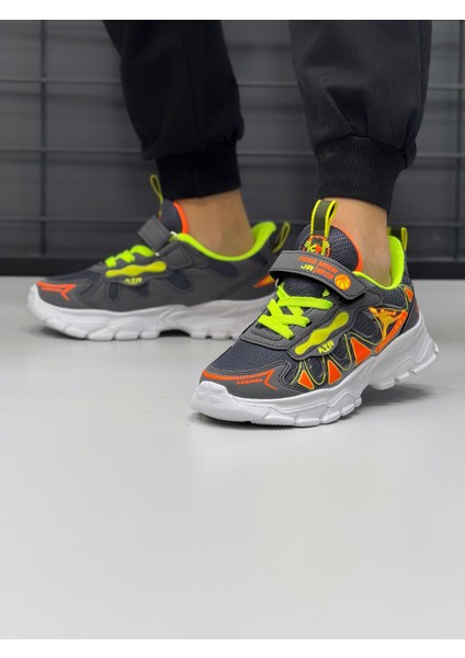 Unisex Bantlı Faylon Taban Çocuk Spor Ayakkabı-Füme fiyatları