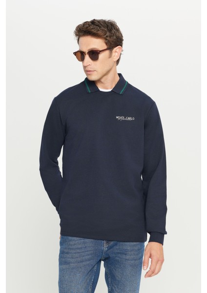 Pamuklu Standart Fit Normal Kesim Polo Yaka Sweatshirt