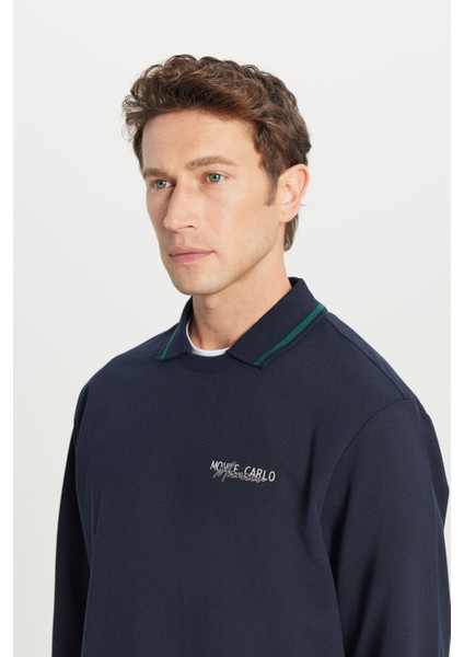 Pamuklu Standart Fit Normal Kesim Polo Yaka Sweatshirt fırsatları