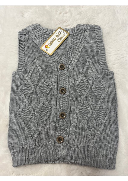 Baklava Desenli Örme Yelek