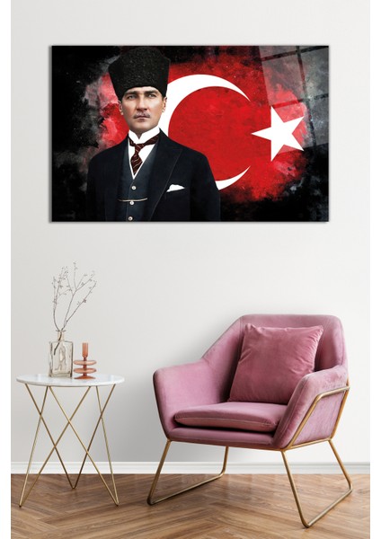 Türk Bayrağı ve Mustafa Kemal Atatürk Portresi Cam Tablo, Darbelere Dayanıklı Kırılmaz Cam Hediyelik fiyatları