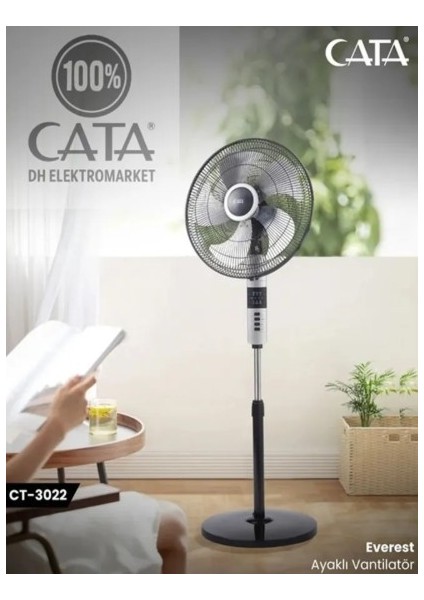 Cata CT-3022 Everest 70W Kumandalı Ayaklı Vantilatör