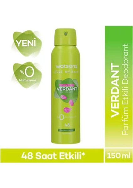 Verdant Deodorant Sprey Kadın Pudrasız 150 ml X3 fiyatları
