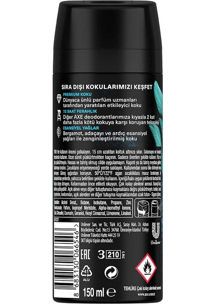 Premium Collection Erkek Sprey Deodorant Aqua Bergamot 72 Saat Ferahlık 150 ml X2