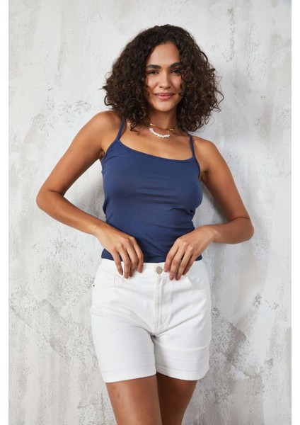 Indigo Bej 2'li Ince Ip Askılı Pamuklu Basic Atlet 27274 fiyatları