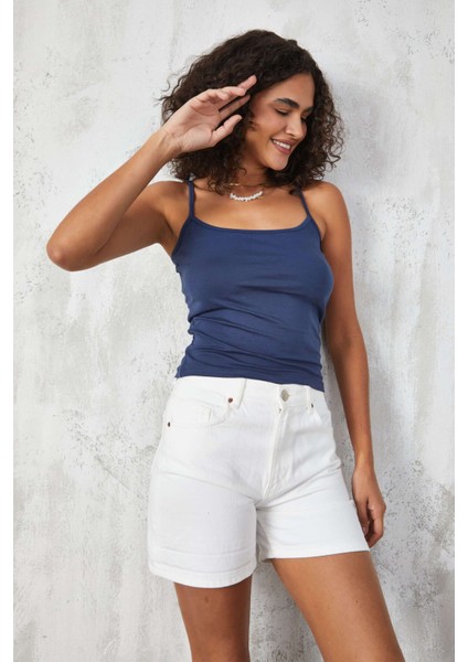 Indigo Bej 2'li Ince Ip Askılı Pamuklu Basic Atlet 27274 modelleri