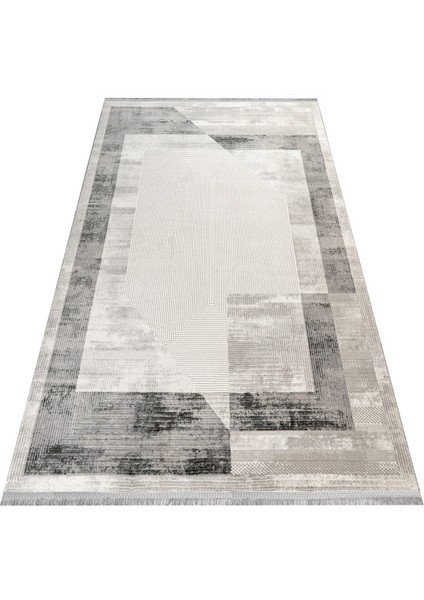 Zainab Modern Gri Akrilik Dikdörtgen Modern Desenli Akrilik Hav Vermeyen Leke Tutmayan Kolay Temizlenen Yumuşak Makine Salon Yolluk Mutfak Halı fırsatları