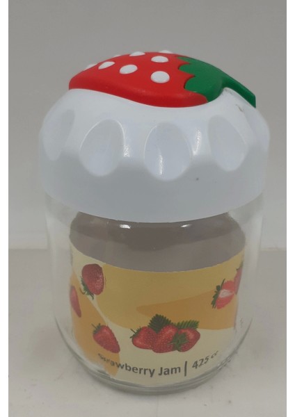 Çilek Desenli Kavanoz 1 Adet 425 cc -CK425