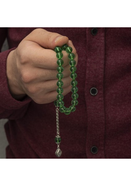 Ateş Kehribar 925 Ayar Gümüş Tesbih