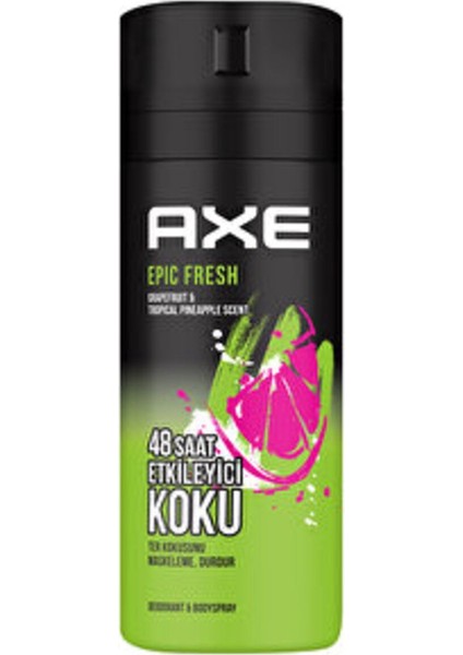 ( 2 Adet ) Axe Epic Fresh Erkek Deodorant ve Vücut Spreyi 150 ml