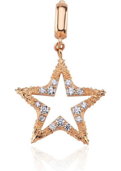 Hollow Taşlı Yıldız Kolye Ucu