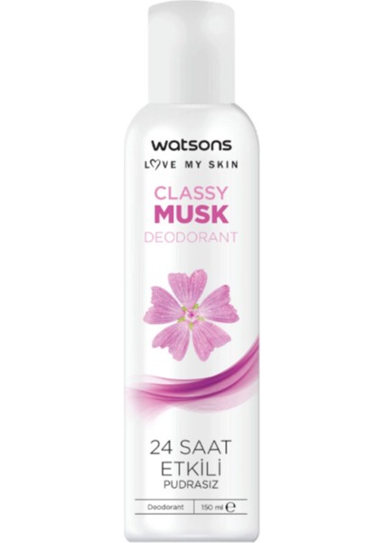 Classy Musk Deodorant Sprey Pudrasız 150 ml