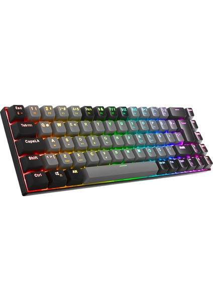 Emachines EAK68 Plus Kablosuz Bluetooth + 2.4ghz Mekanik Klavye Rgb Red 68 Tuşlu Oyuncu Klavyesi Gri fiyatları