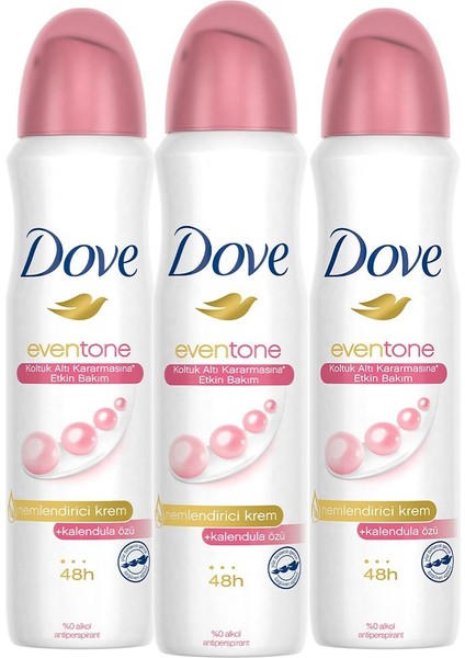 Kadın Sprey Deodorant Eventone 1/4 Nemlendirici Krem Etkili Kalendula Özü 150 ml X3 Adet fiyatları